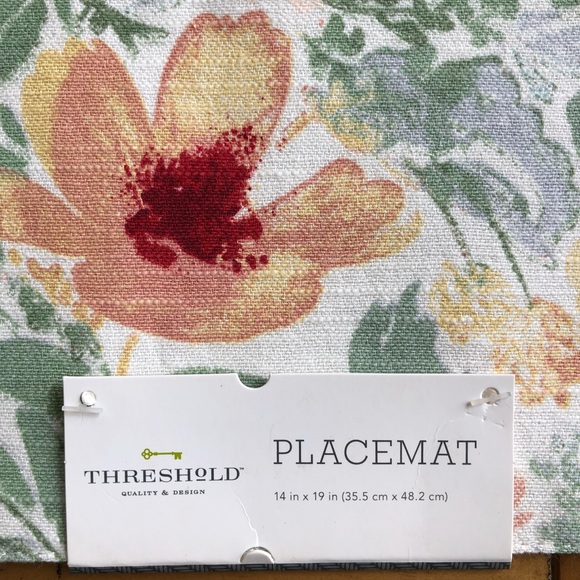 Threshold Green & Peach Floral Placemats - Picture 2 of 4